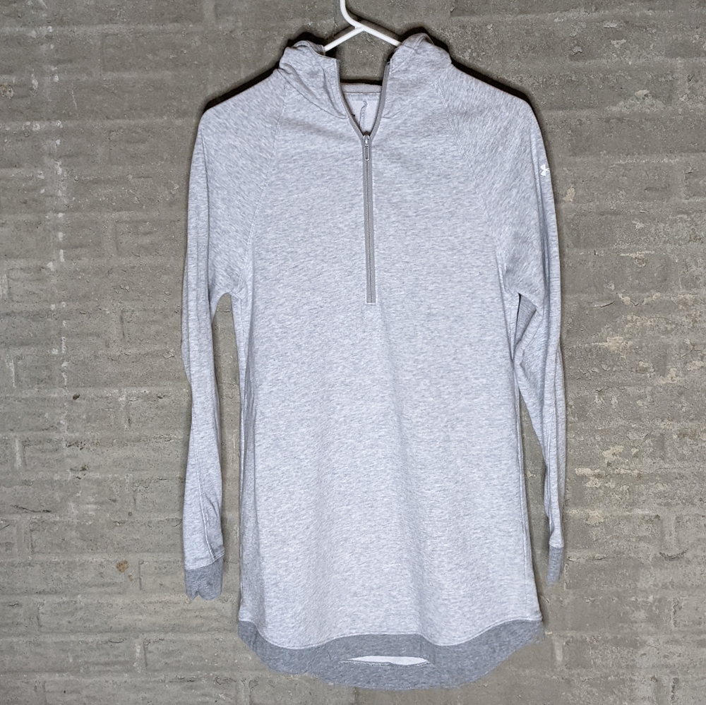 Under Armour Women's Hooded Tunic Half Zip Sweatshirt Size Small Gray
